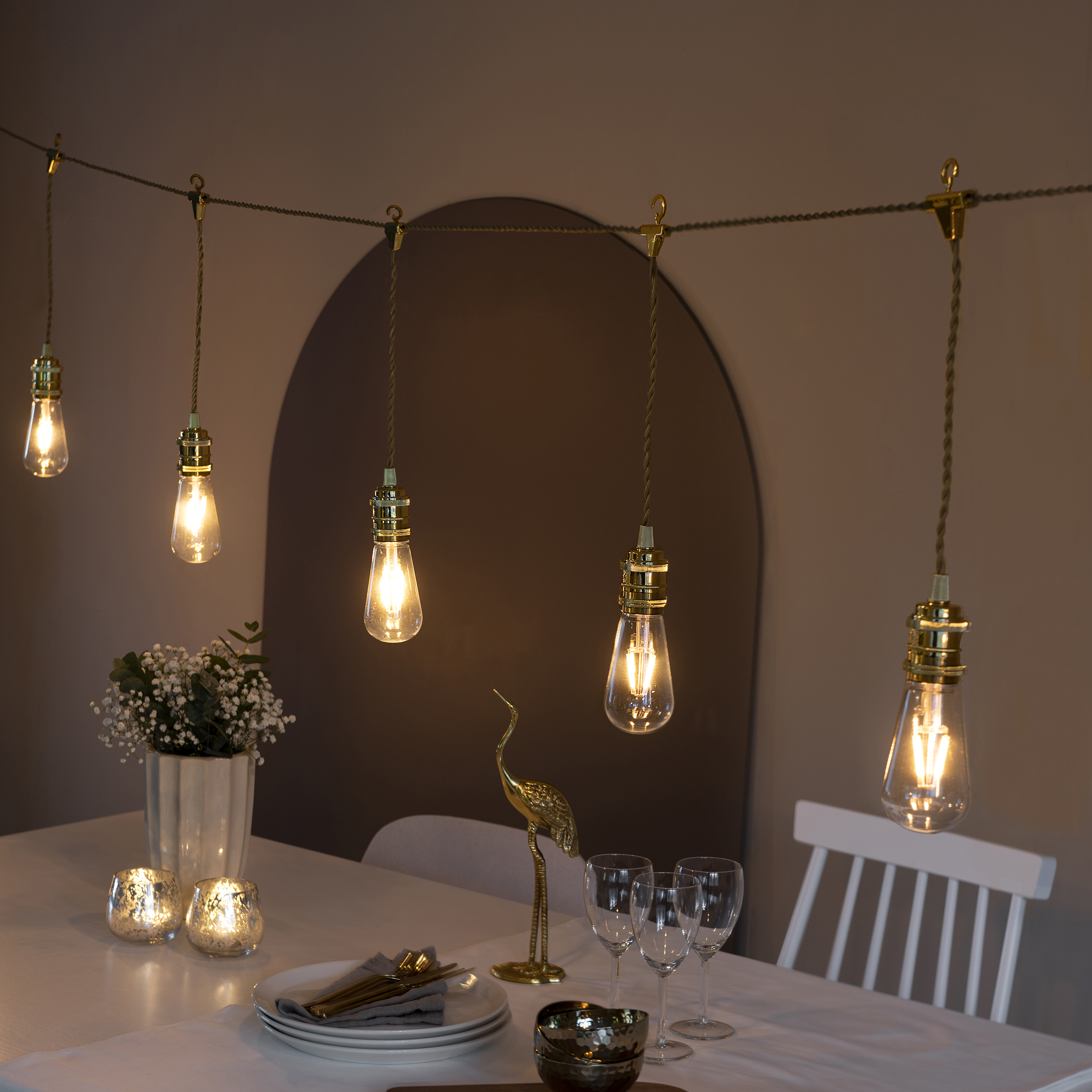 Ljusslinga Gnosjö Konstsmide 8L LED Utbytbar Guld