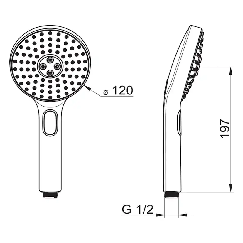 Handdusch Oras Hydractiva 242403 3 jet
