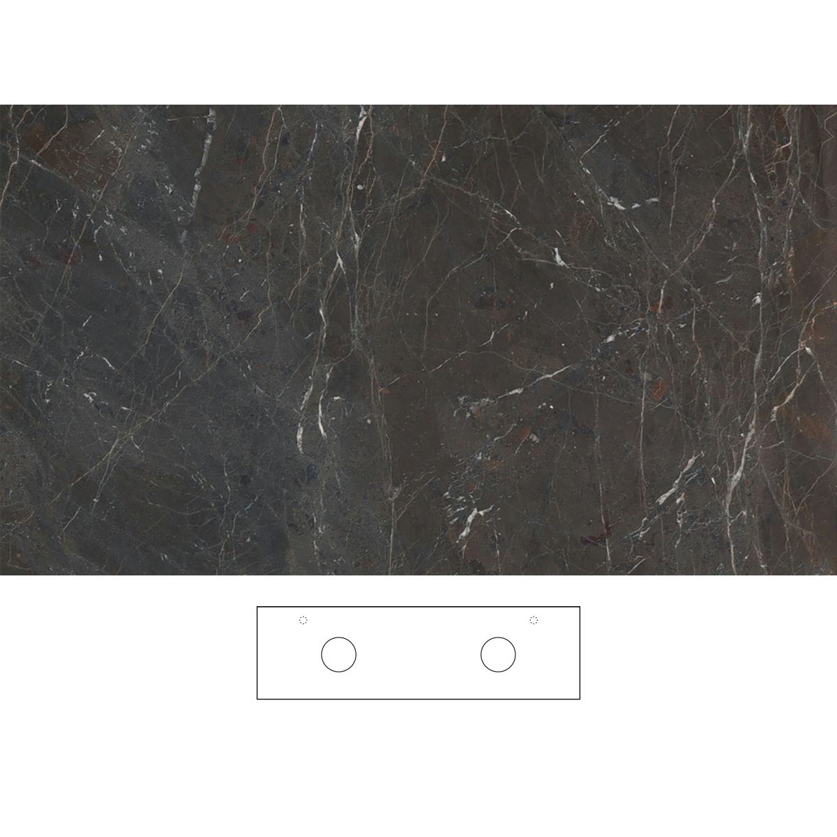 Bänkskiva Svedbergs Brecc för Dubbla Tvättställ