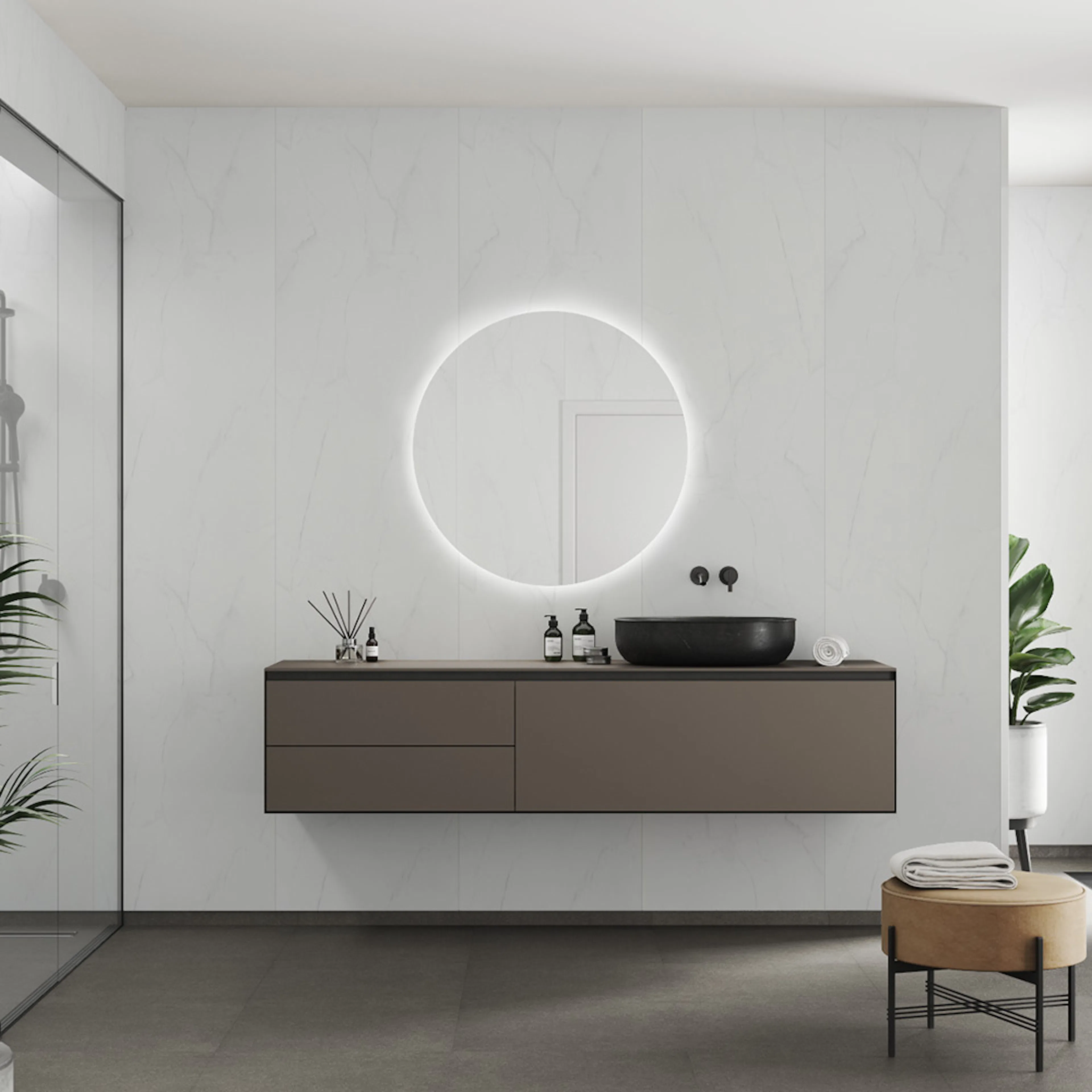 Våtrumsskiva Fibo 2487-TM10 S Bianco Marble 10x620x2720 mm