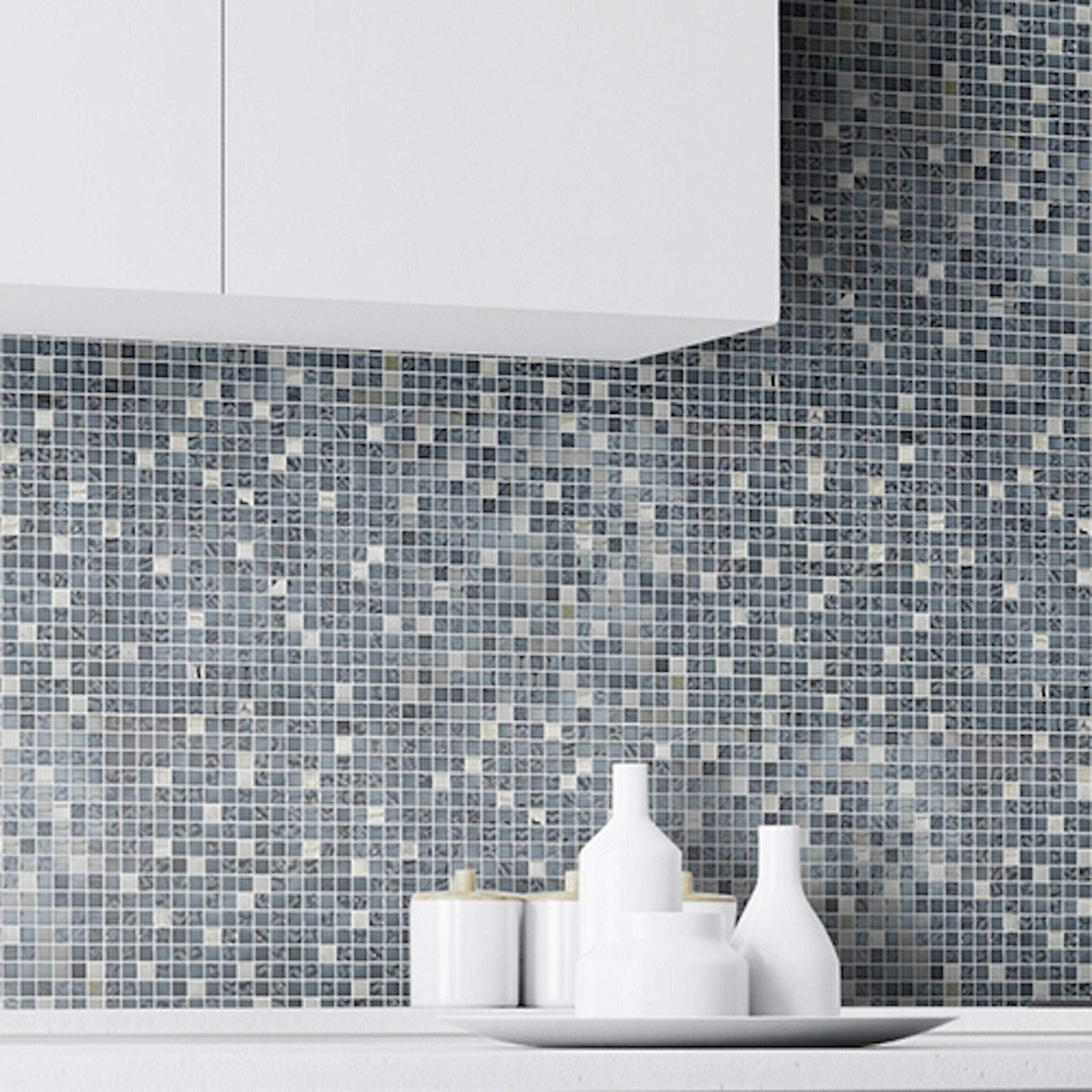 Kristalmosaik Arredo Blank Exclusive Stone Svart/Krom 1,5x1,5 cm