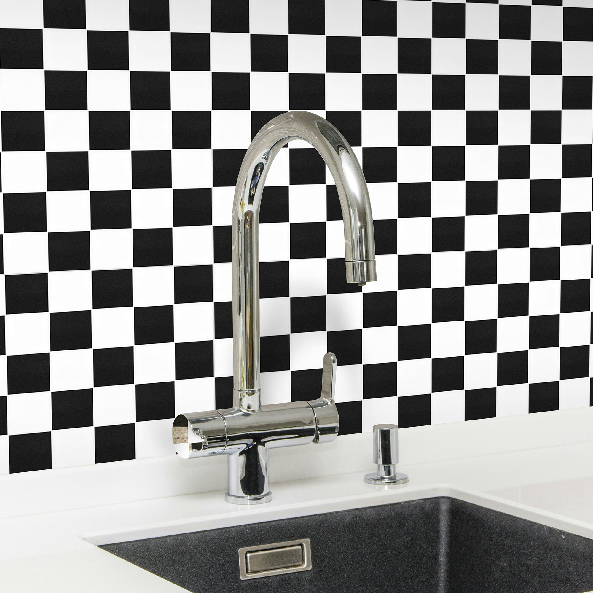 Klinkermosaik Arredo Titan Mix Svart/Vit Blank 5x5 cm