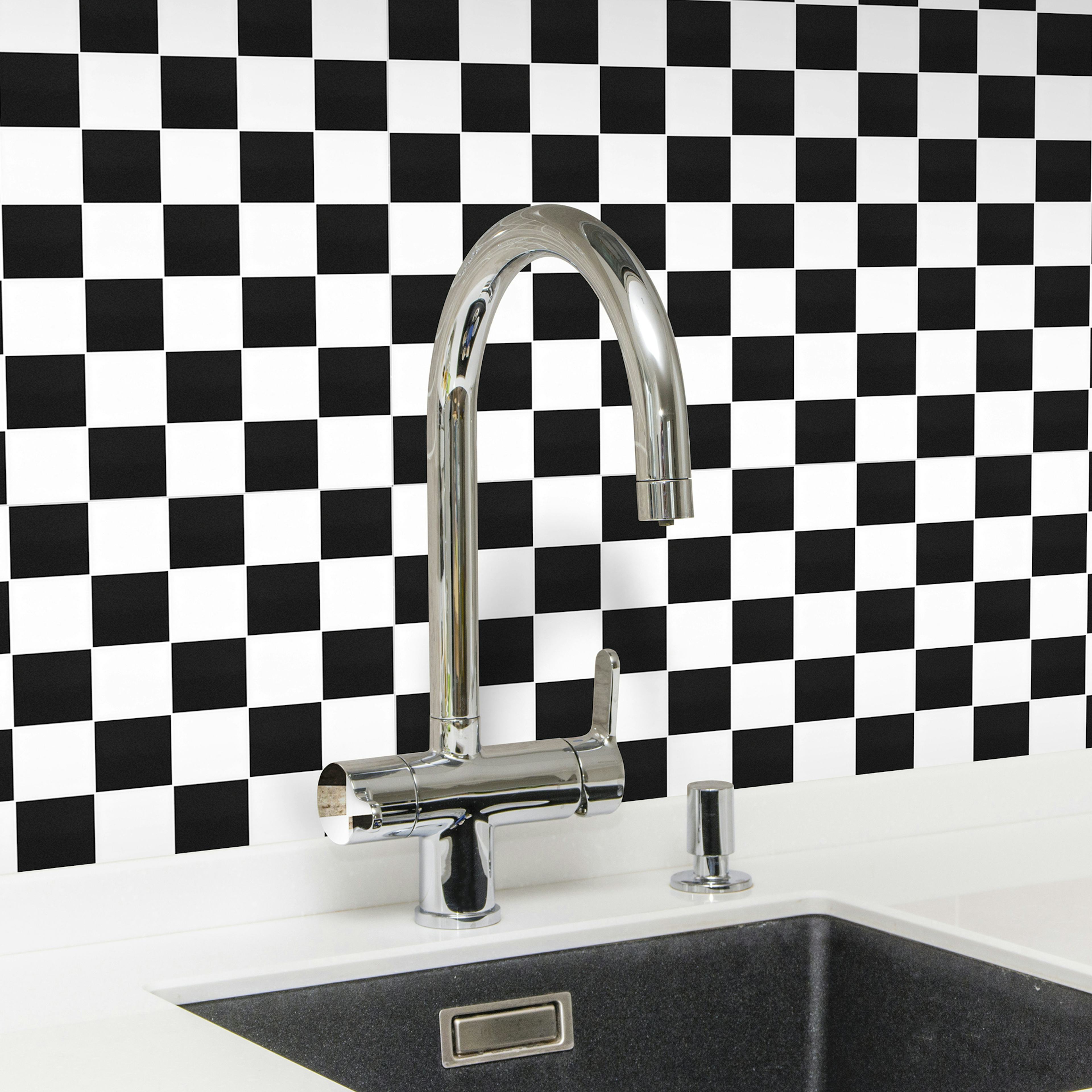 Klinkermosaik Arredo Titan Mix Svart/Vit Blank 5x5 cm