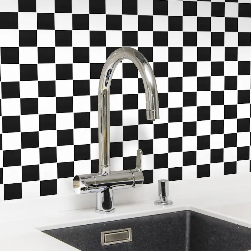 Klinkermosaik Arredo Titan Mix Svart/Vit Blank 5x5 cm