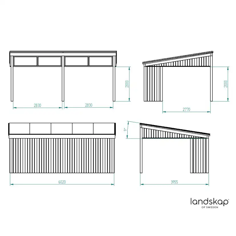 Komplett Fristående Uterum Landskap Gnistra Förlängd sommar 23,8 kvm