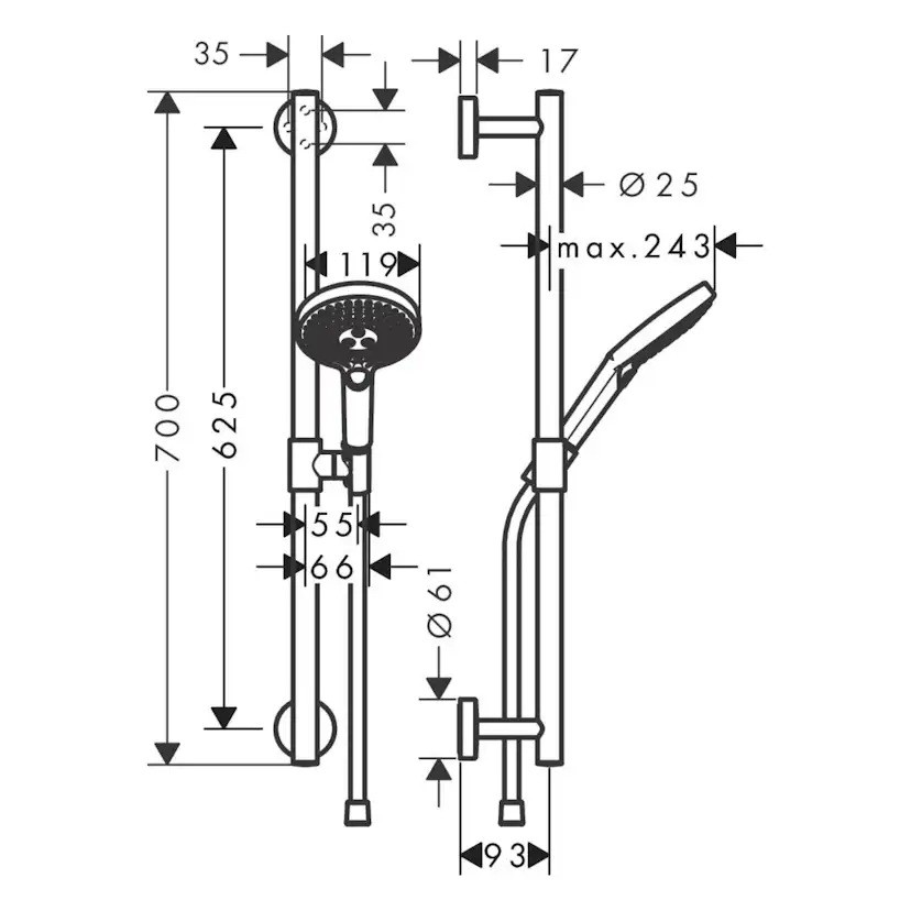 Duschset Hansgrohe Raindance Select S 120 3jet