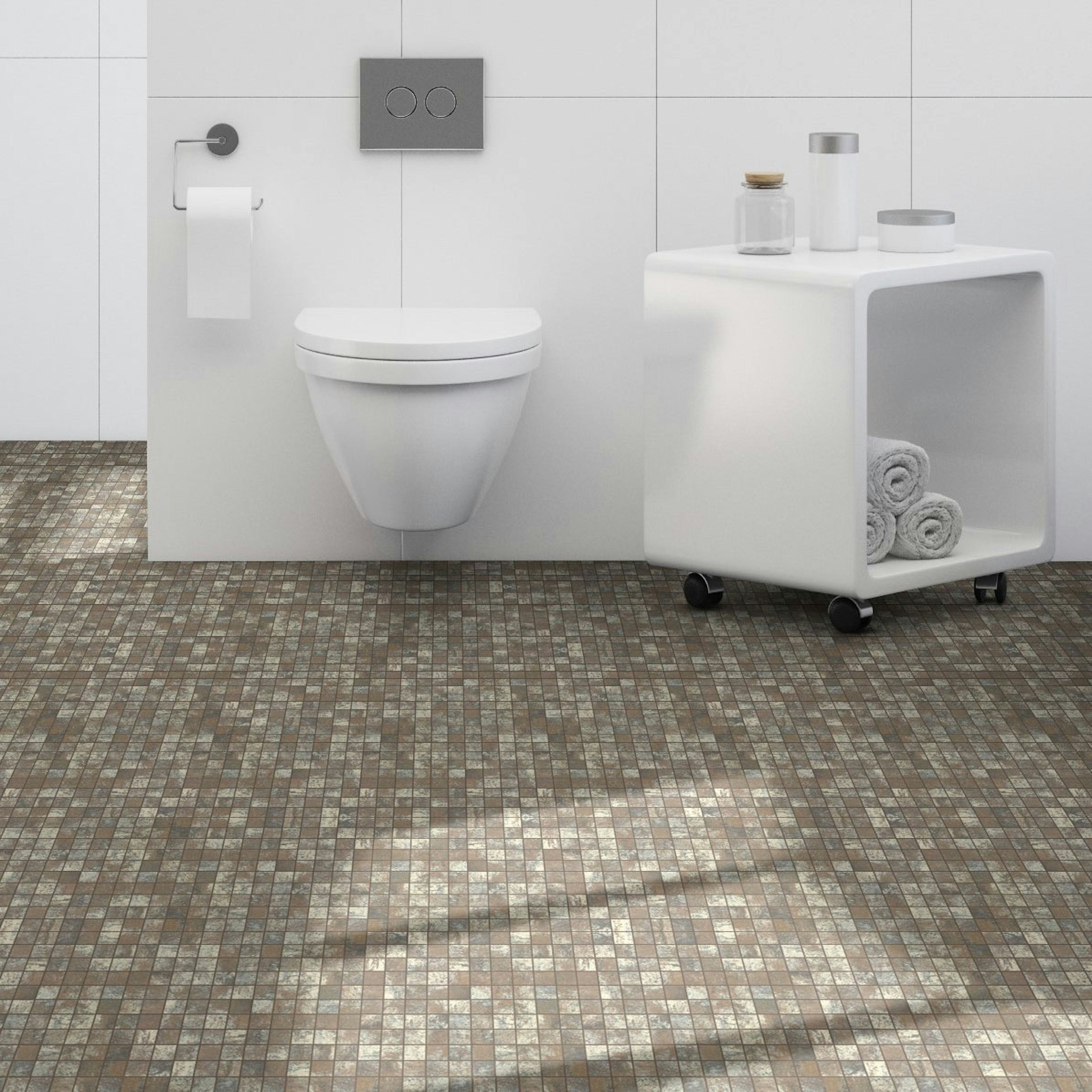 Klinkermosaik Arredo Iron Rust Brun Square 3x3 cm