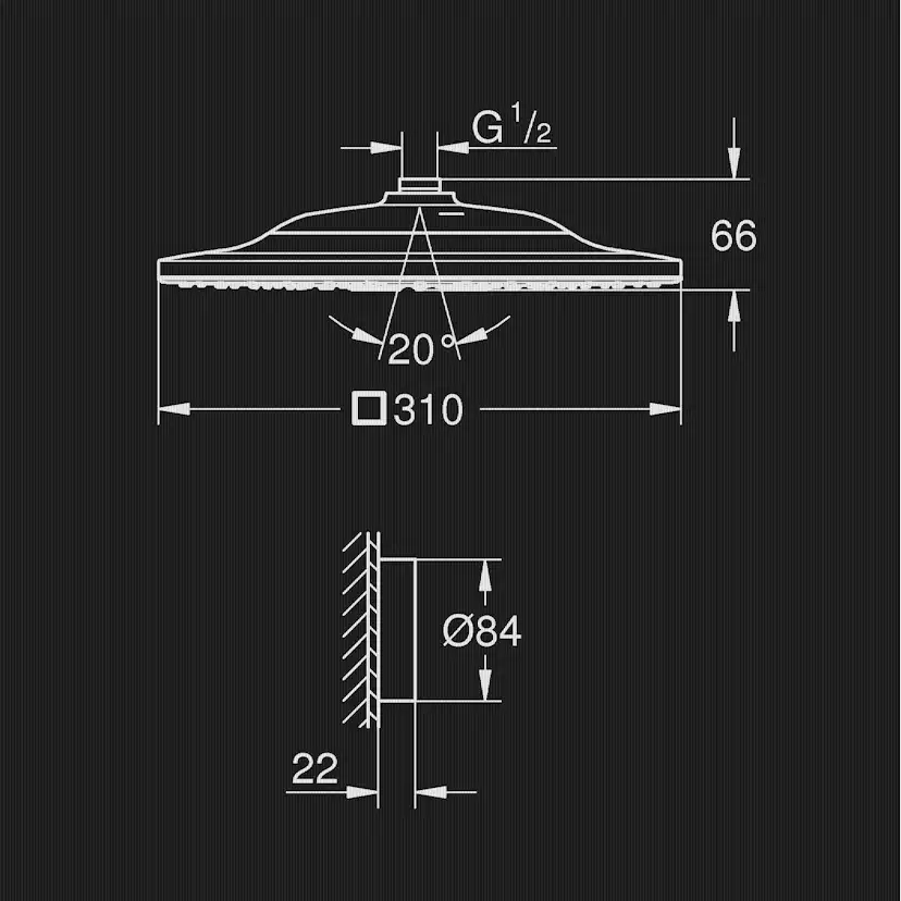 Takdusch Grohe Rainshower SmartConnect 310 Cube