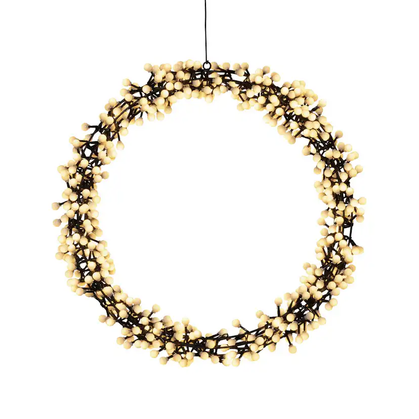 Krans Gnosjö Konstsmide Svart Metall 50 cm LED Varmvit