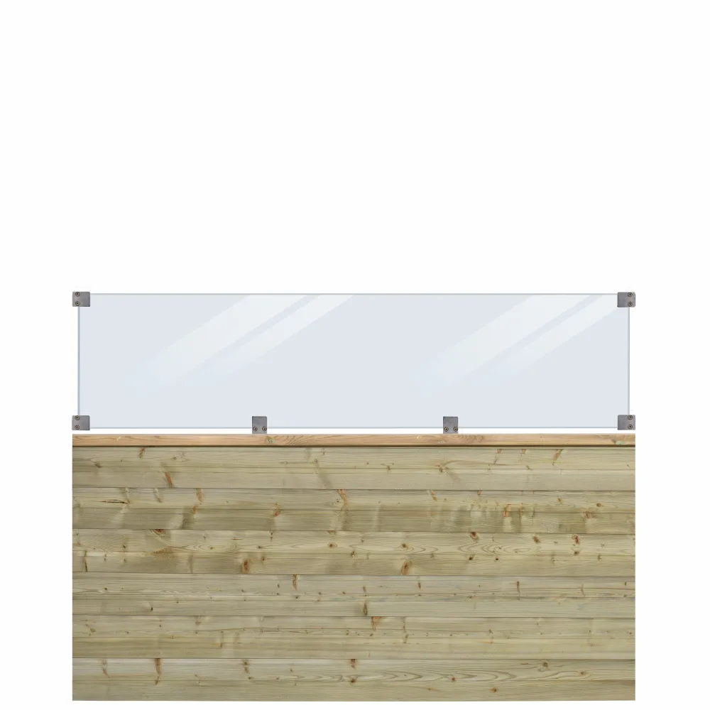 Plank Profilstaket PLUS med Glas 174 x 125 cm