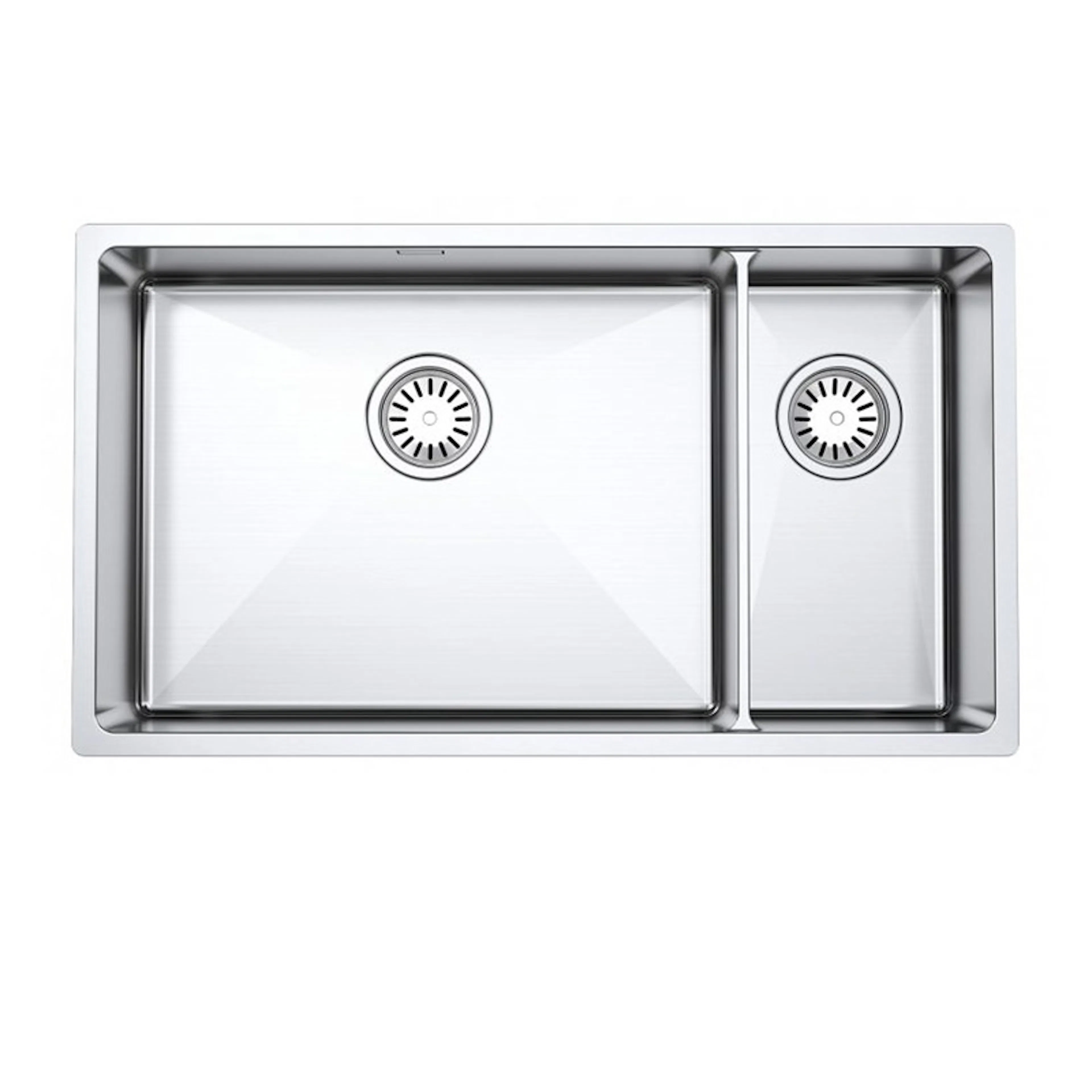 Diskho DecoSteel DI-ART 5320 Rostfri Dubbel med Korgventil & Vattenlås