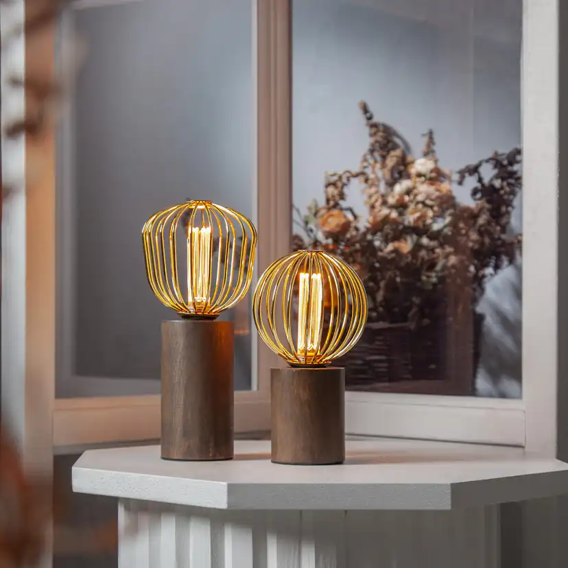 LED-lampa Star Trading E27 G125 Globe Gold