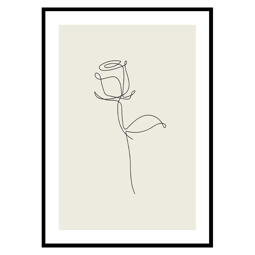 Poster Gallerix Line Art Rose