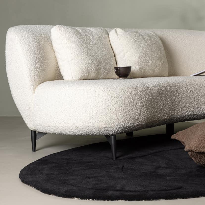 3-sitssoffa Venture Home Luna Boucle Vit