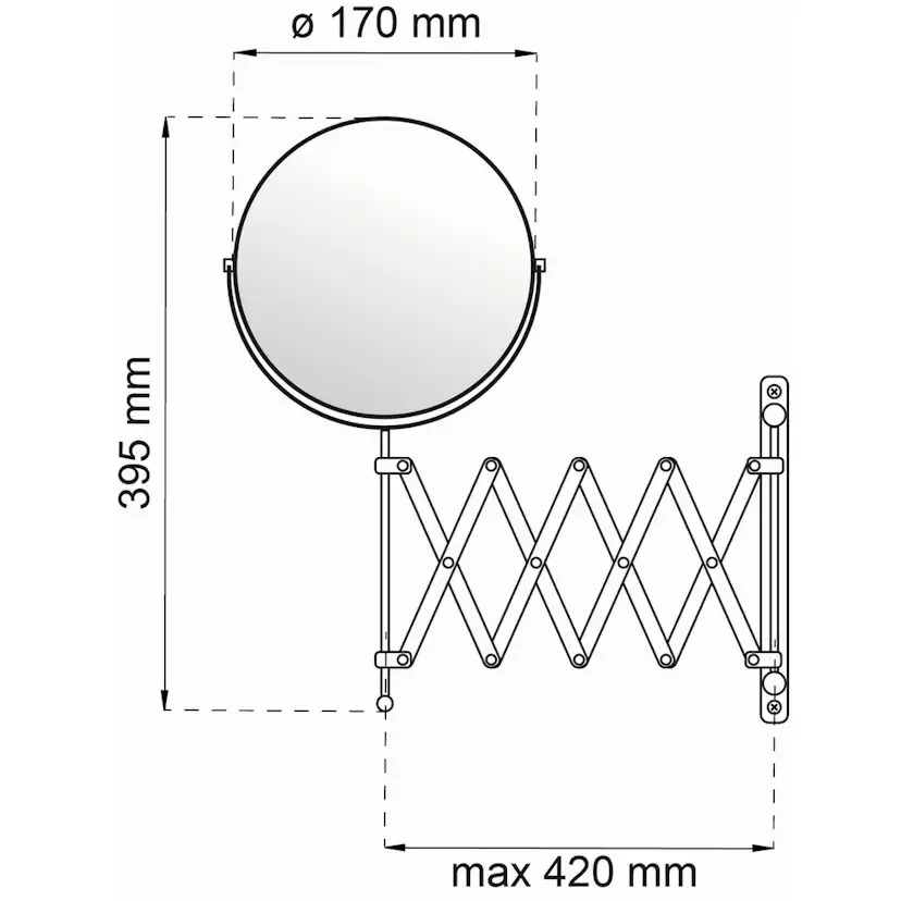 Sminkspegel Habo Expander Polerad