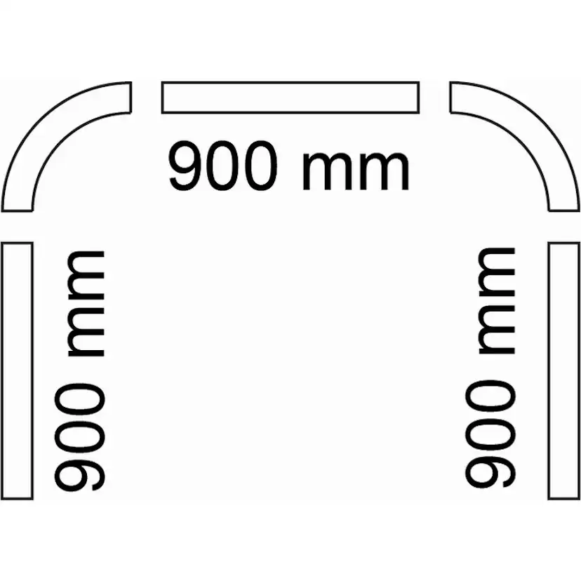 Duschstång Habo Skena 900x900x900 mm Vit