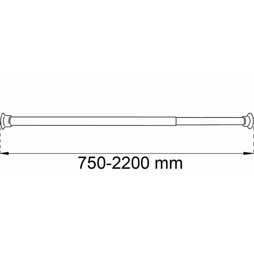 Duschstång Habo 750-2200 mm