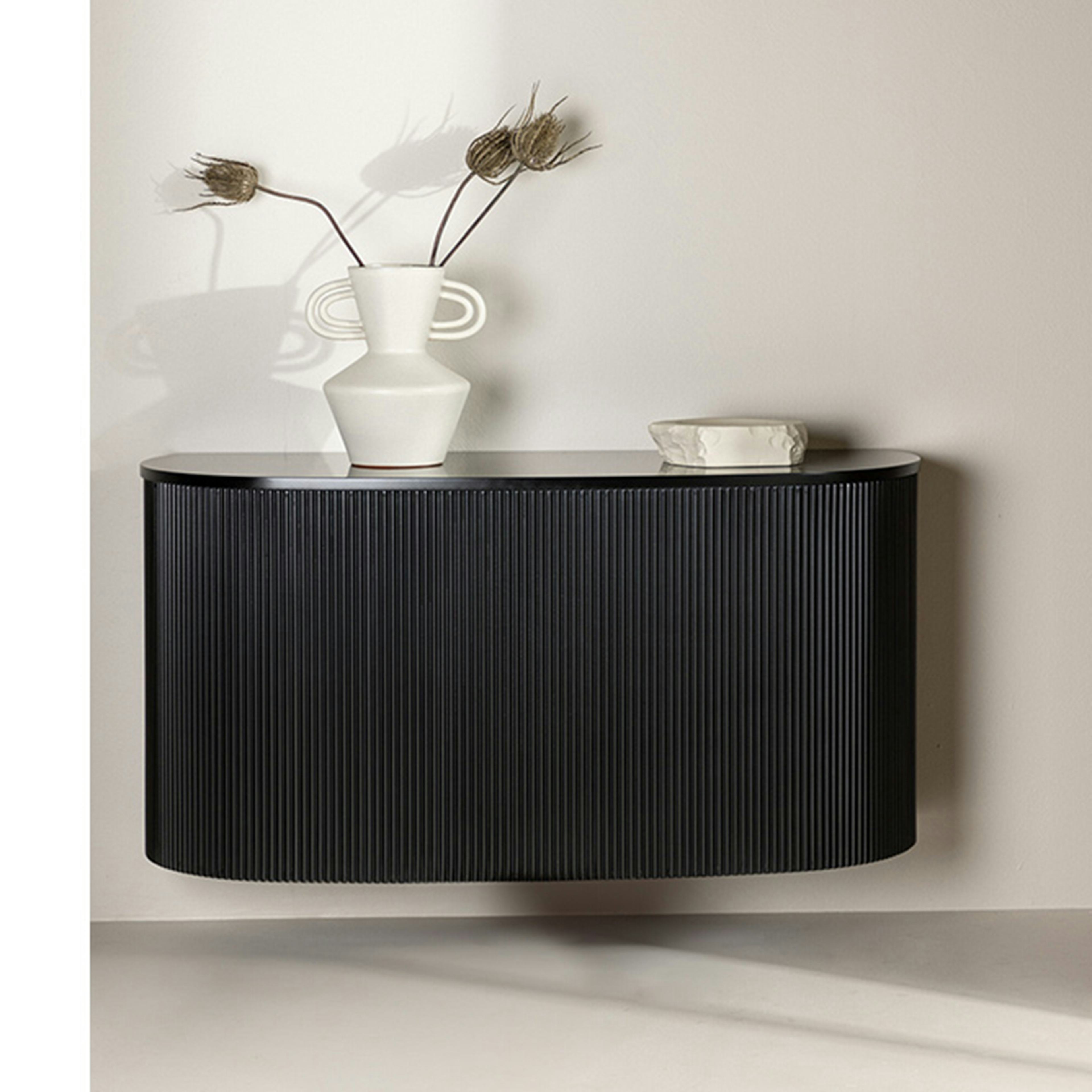 Sidobord Venture Home Loca Svart Vägghängt Bord med Skåp