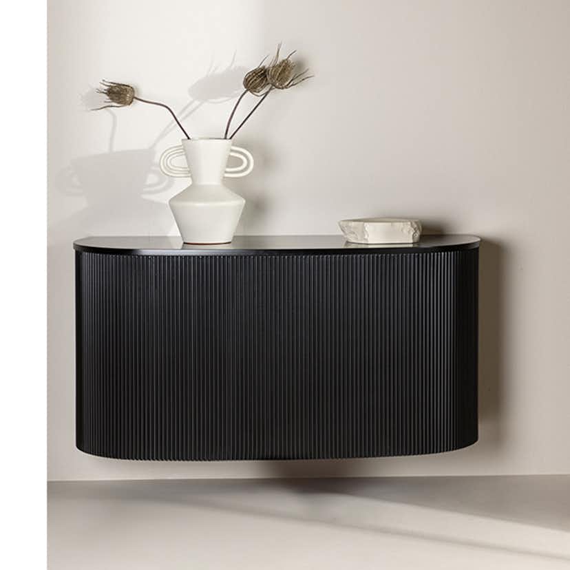 Sidobord Venture Home Loca Svart Vägghängt Bord med Skåp