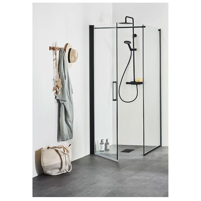 Duschhörn Noro Frost Concept Klarglas Svart