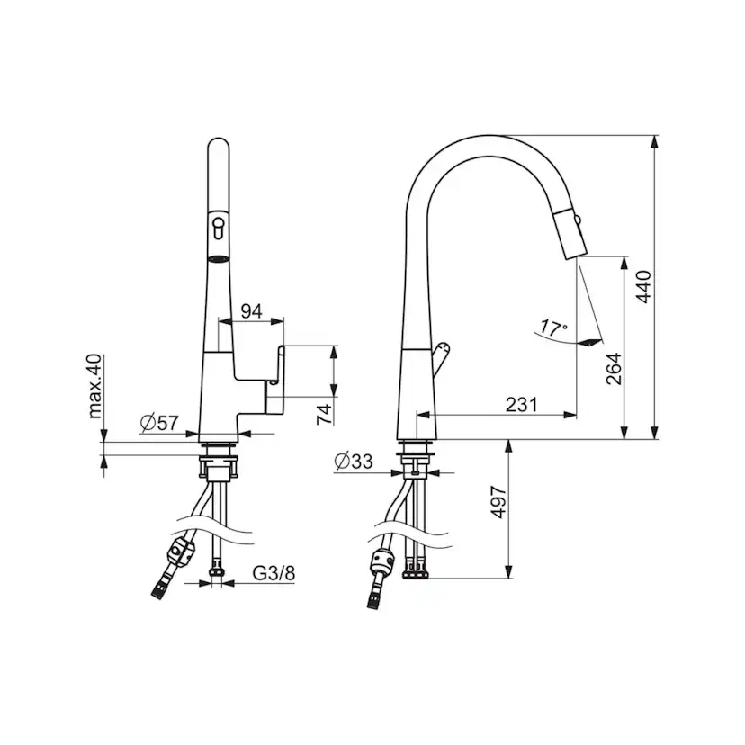 Köksblandare Oras Inspera med Utdragbar Pip