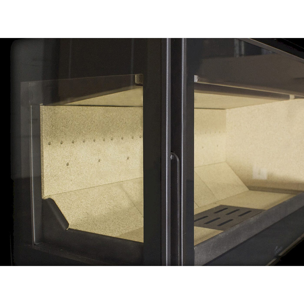 Braskamin Lacunza Adour med Glas på Framsida och Båda Sidor