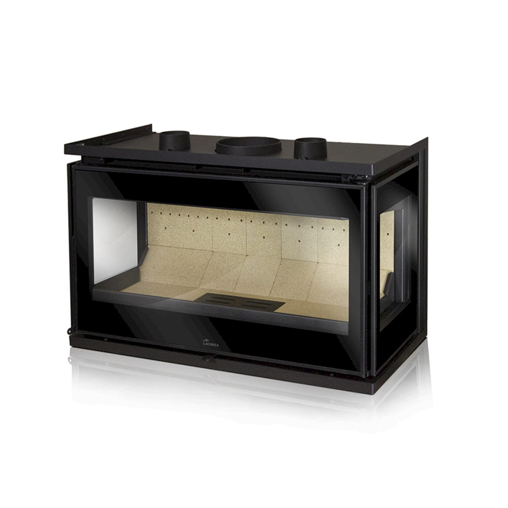 Braskamin Lacunza Adour med Glas på Framsida och Båda Sidor