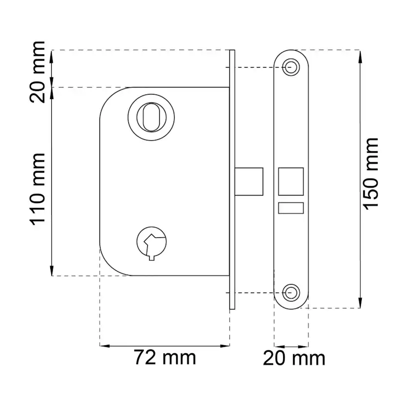Låshus Habo 62014 Svart