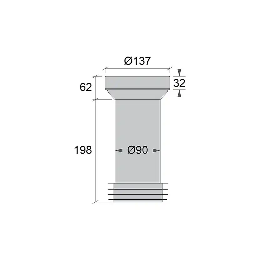 WC-Anslutning Jafo Centrisk 110 Kapbar Slätänd