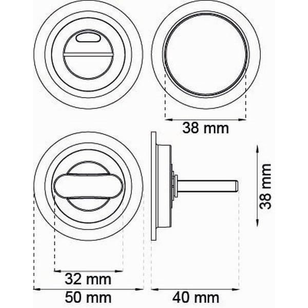 WC-beslag Habo för skjutdörr Ø40 mm