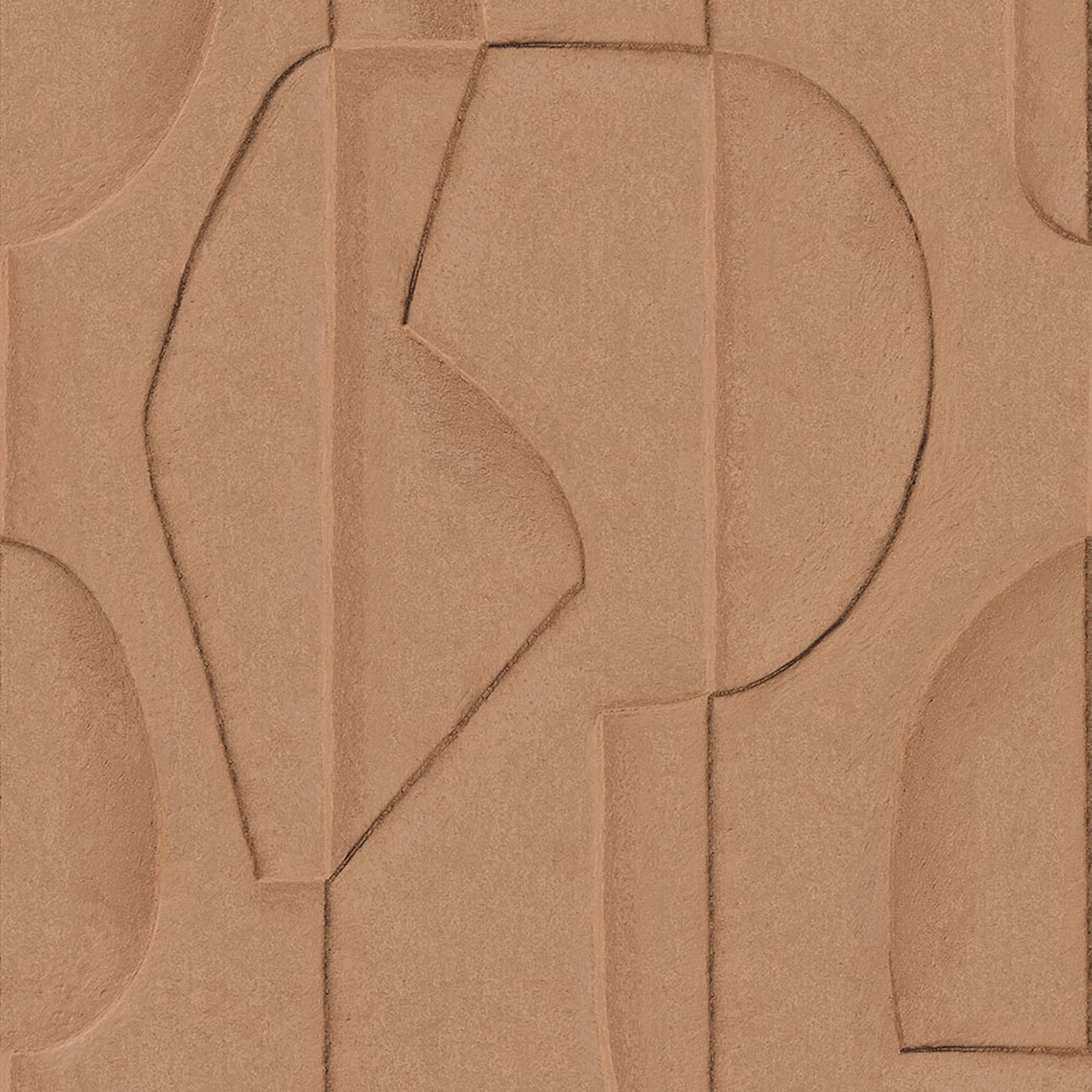 Fototapet Eijffinger Artifact väggbild Sculpted Clay Terra 312482