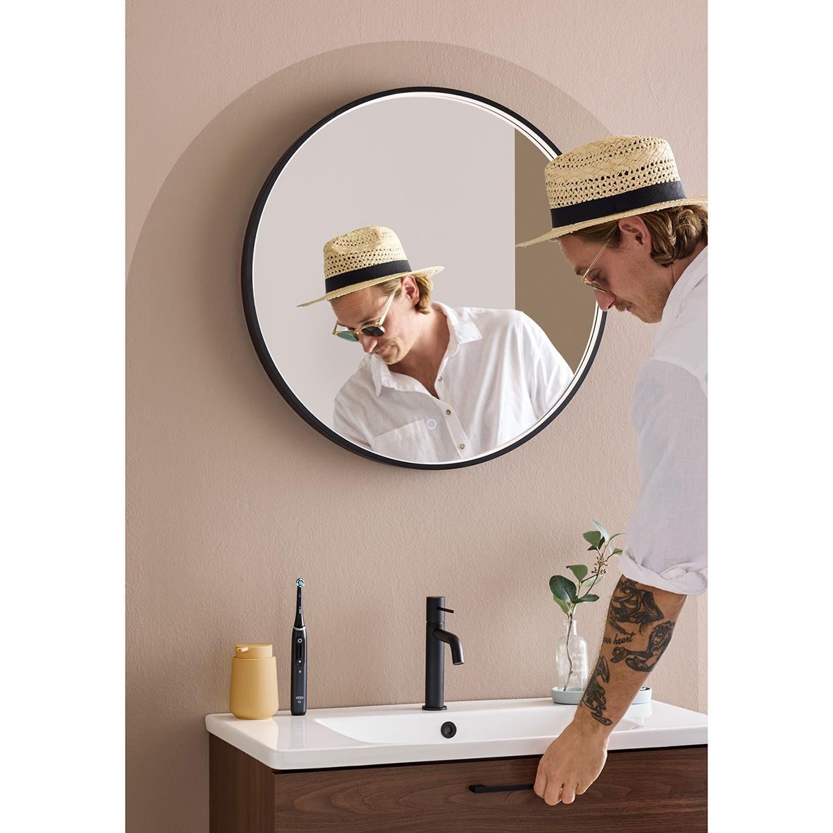 Spegel Noro Mood Rund med LED-belysning