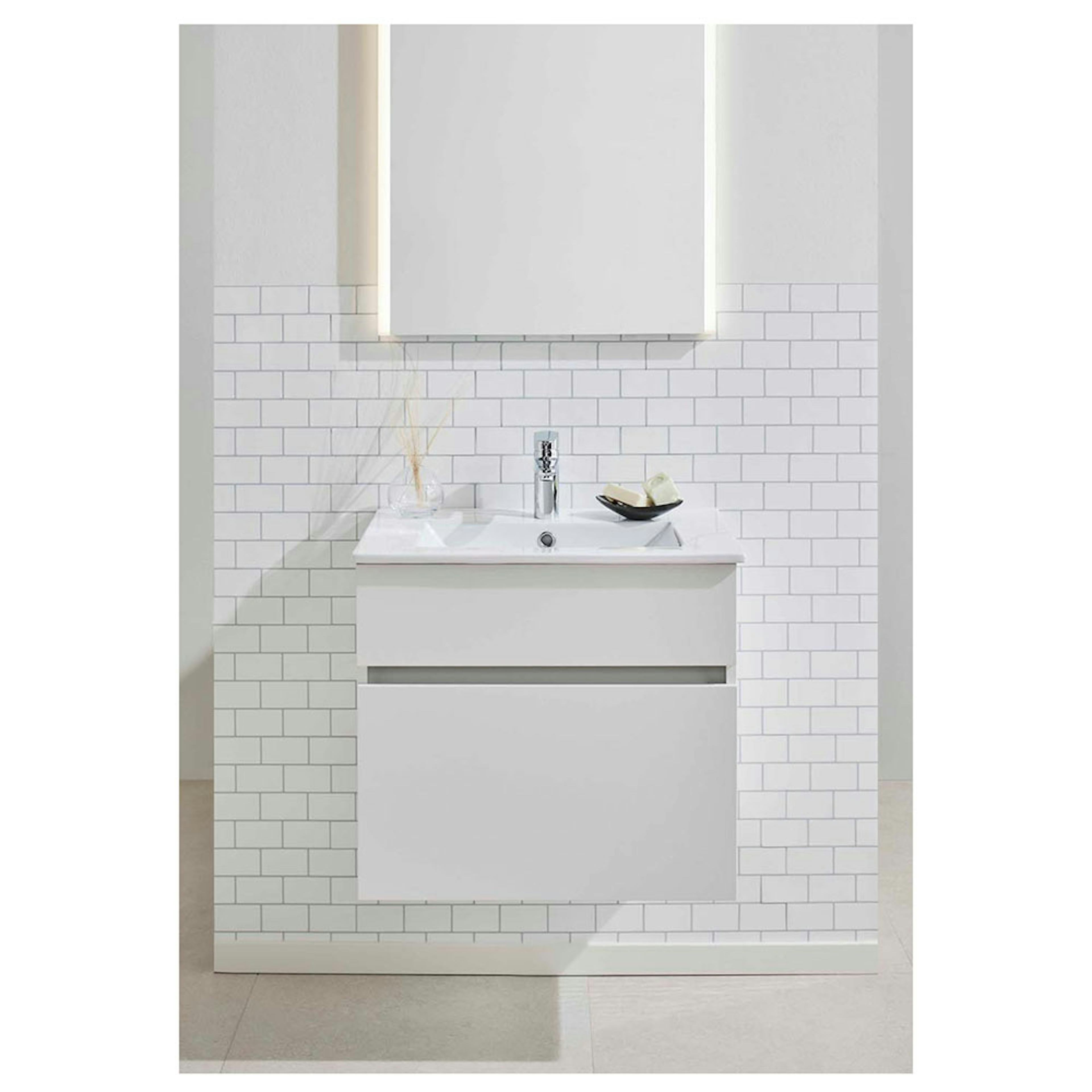 Tvättställsskåp Noro Nova Vit Med Tvättställ