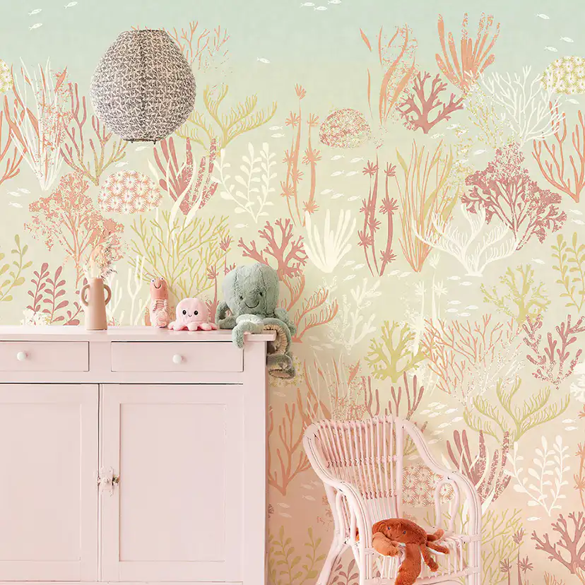 Väggbild Eijffinger Explore Coral Aqua 323100