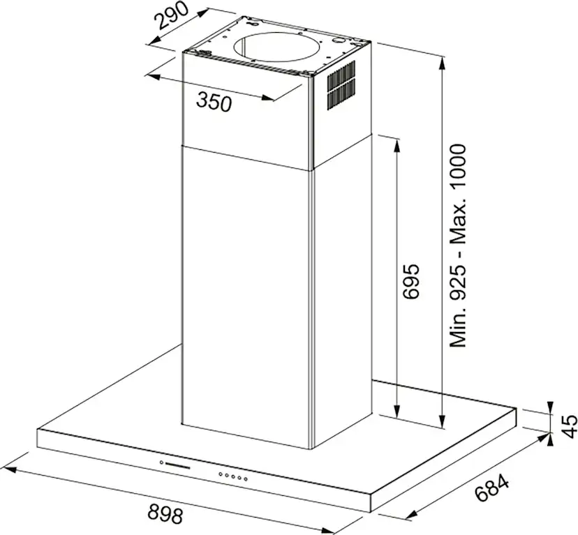 Köksfläkt Franke FTLN I H45 Glas A90