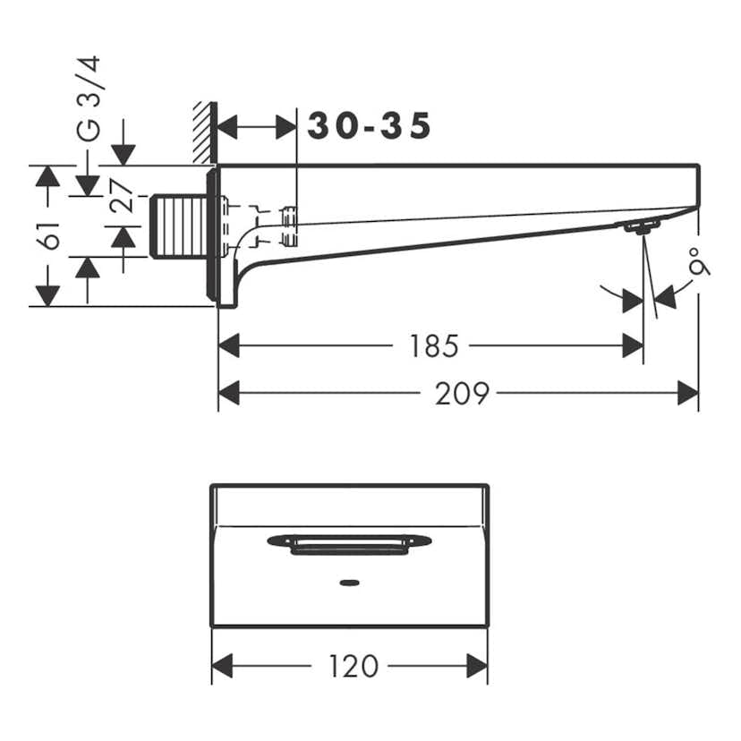 Utloppspip Hansgrohe Metropol