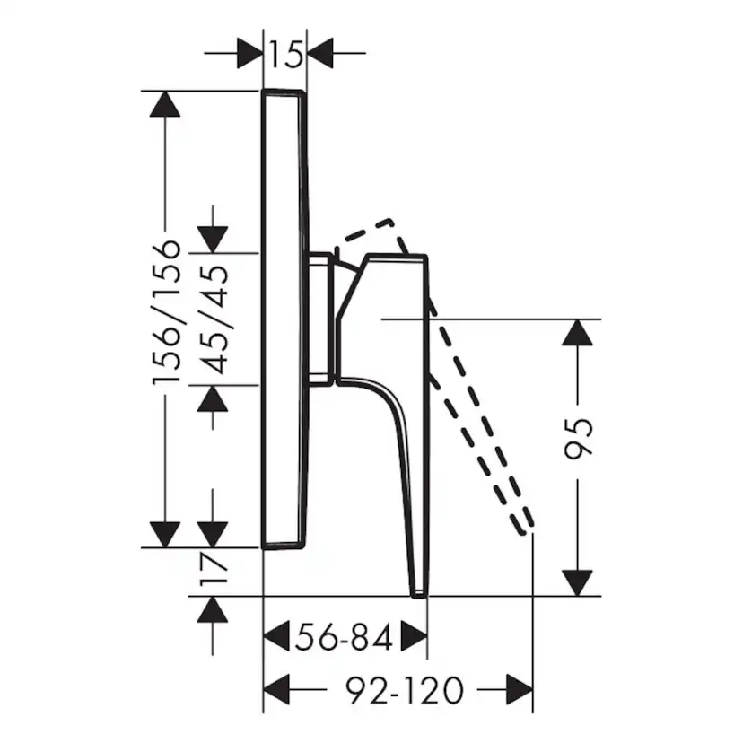 Duschblandare Hansgrohe Metropol 1-grepps för Inbyggnad
