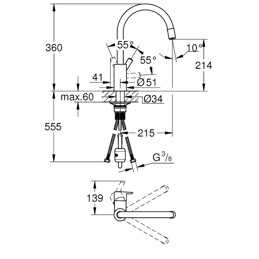 Köksblandare Grohe Feel