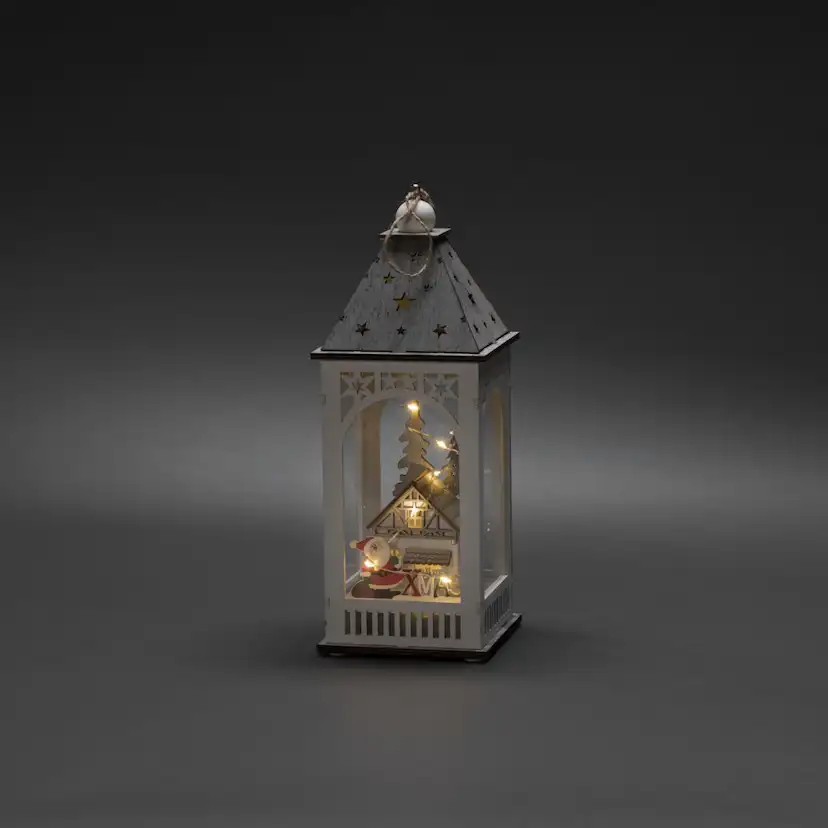 Dekorationsbelysning Gnosjö Konstsmide Lanterna med Hus Trä LED