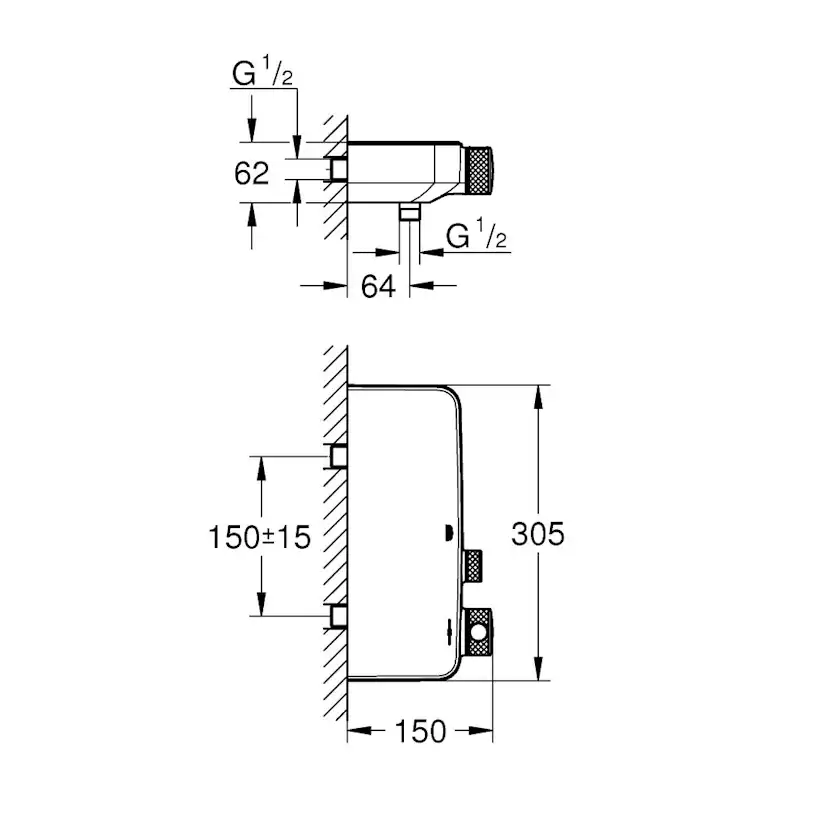 Duschblandare Grohe Grohtherm SmartControl 34719 150 cc