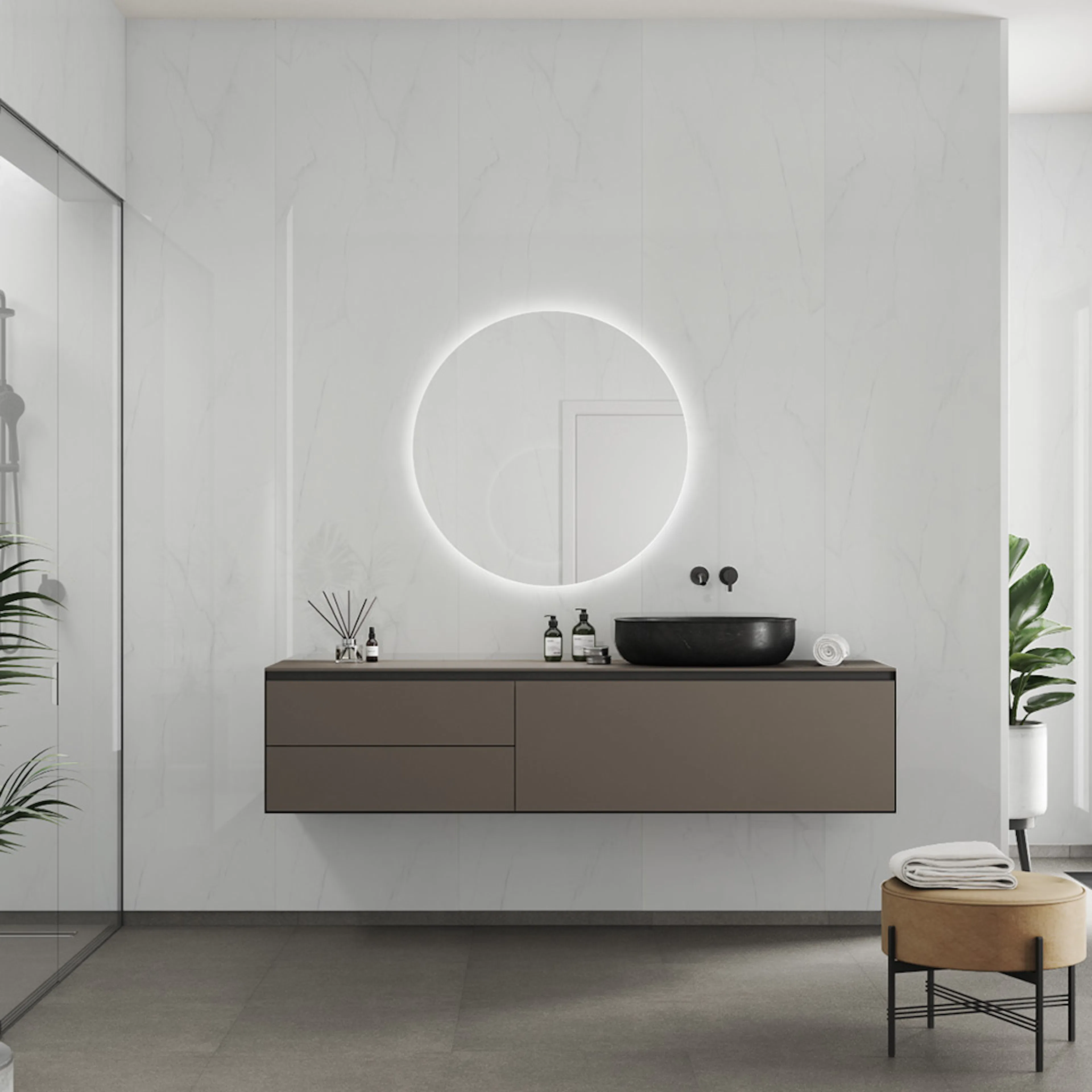 Våtrumsskiva Fibo 3487-LM10 HG Bright Marble 10x620x3020 mm