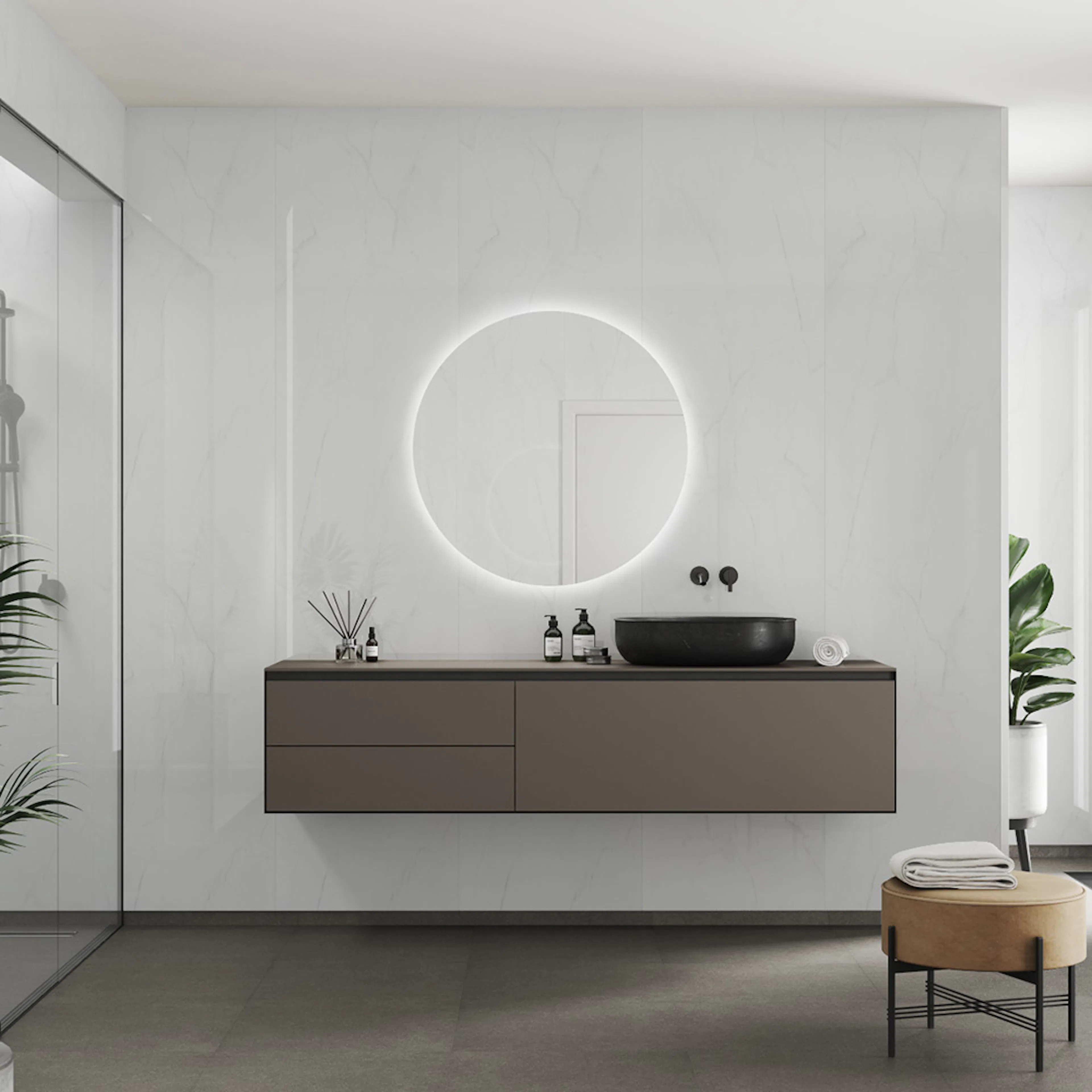 Våtrumsskiva Fibo 3487-TM10 HG Bright Marble 10x620x2720 mm