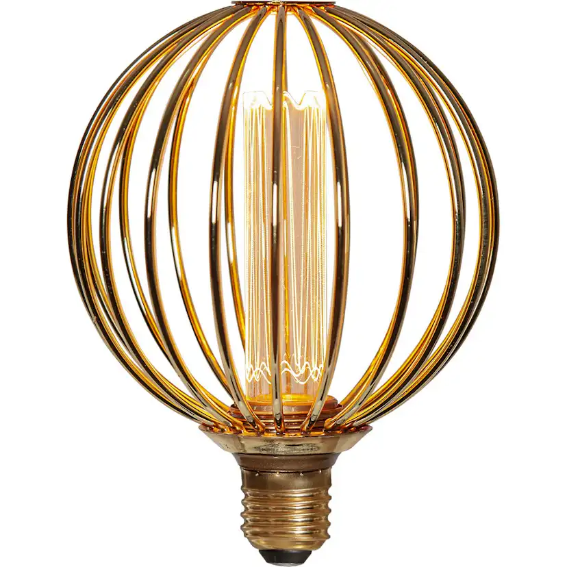 LED-lampa Star Trading E27 G125 Globe Gold