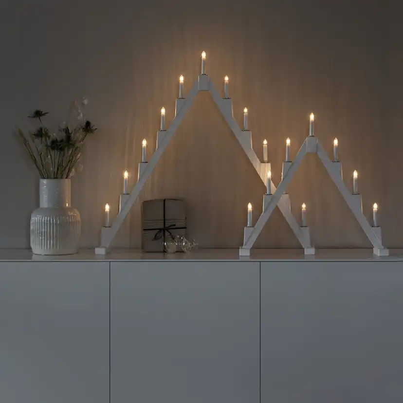 Adventsljusstake Gnosjö Konstsmide 11 Ljus Vikbar Vit