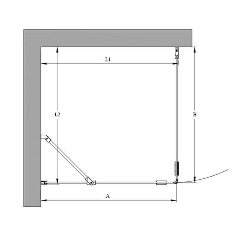 Duschhörn Hietakari Forma 368 Fast Vägg och Vändbar Dörr