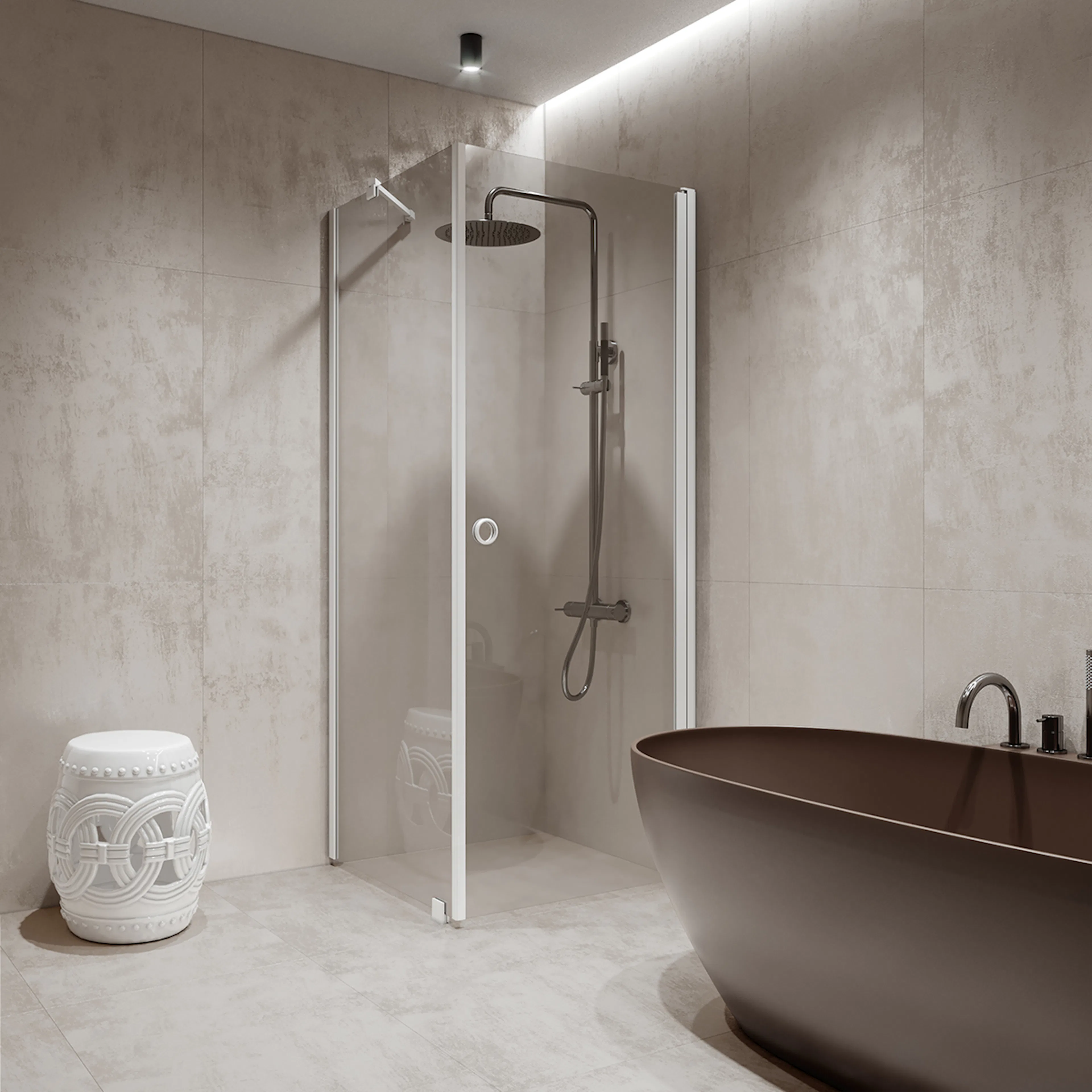 Duschhörn Hietakari Forma 368 Fast Vägg och Vändbar Dörr