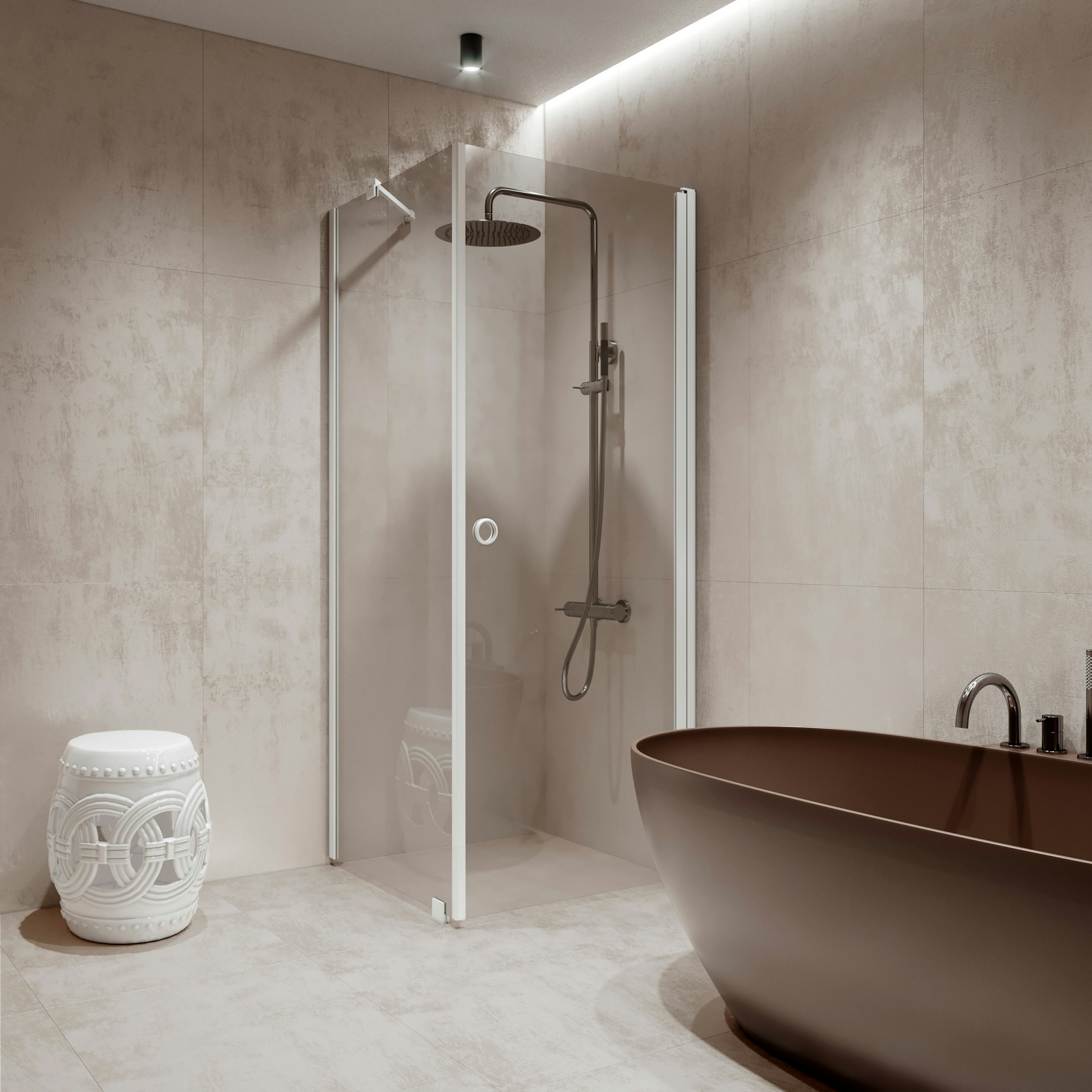 Duschhörn Hietakari Forma 368 Fast Vägg och Vändbar Dörr