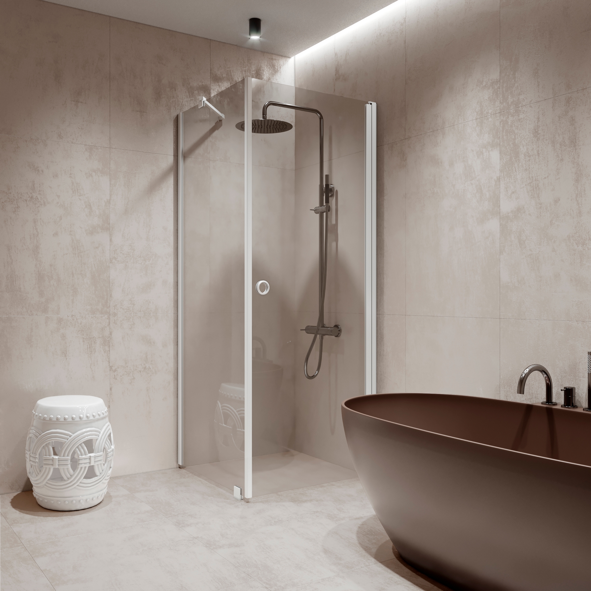 Duschhörn Hietakari Forma 368 Fast Vägg och Vändbar Dörr