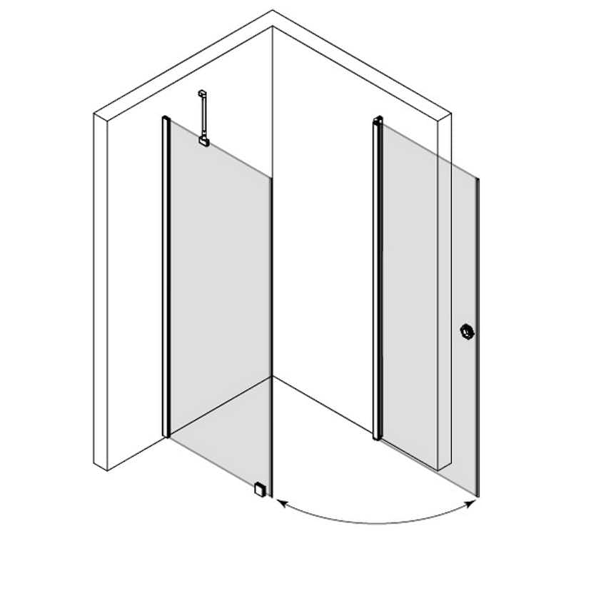 Duschhörn Hietakari Forma 368 Fast Vägg och Vändbar Dörr