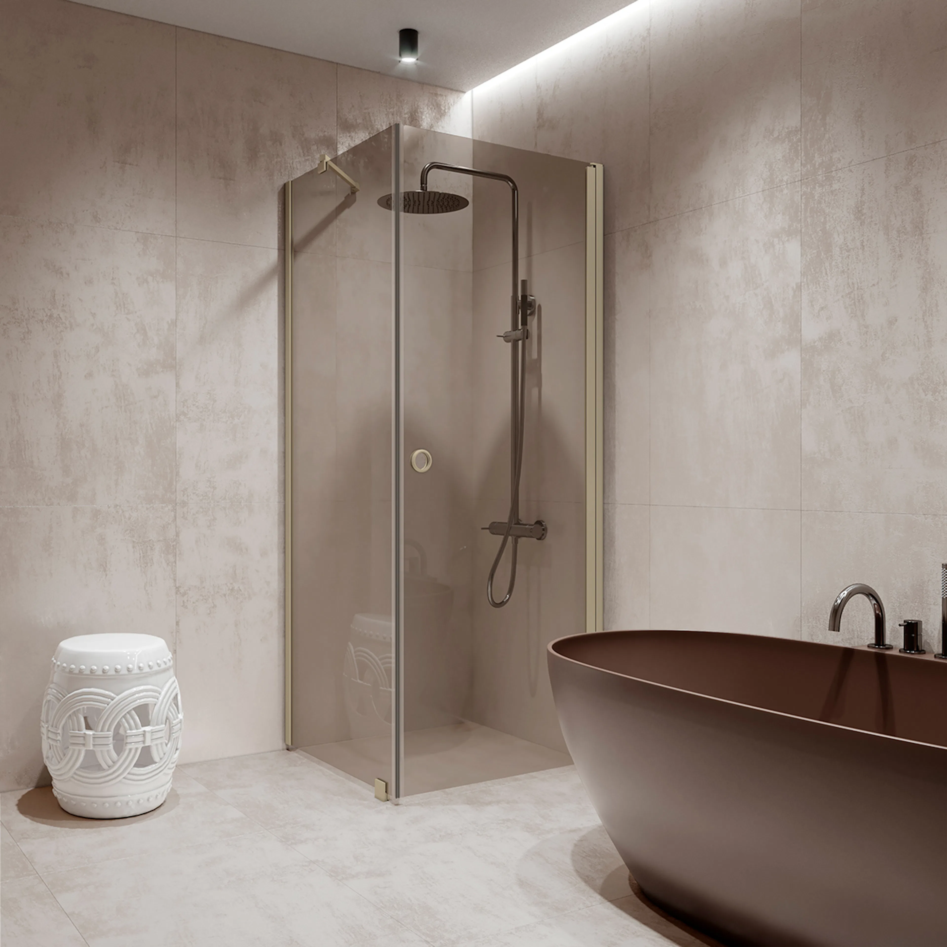 Duschhörn Hietakari Forma 368 Fast Vägg och Vändbar Dörr